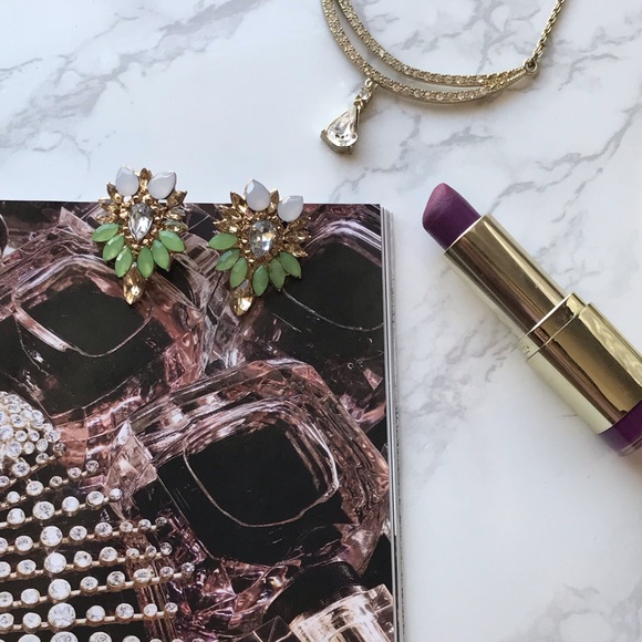 | Chantel Earring | multi color crystal statement - Picture 4 of 5